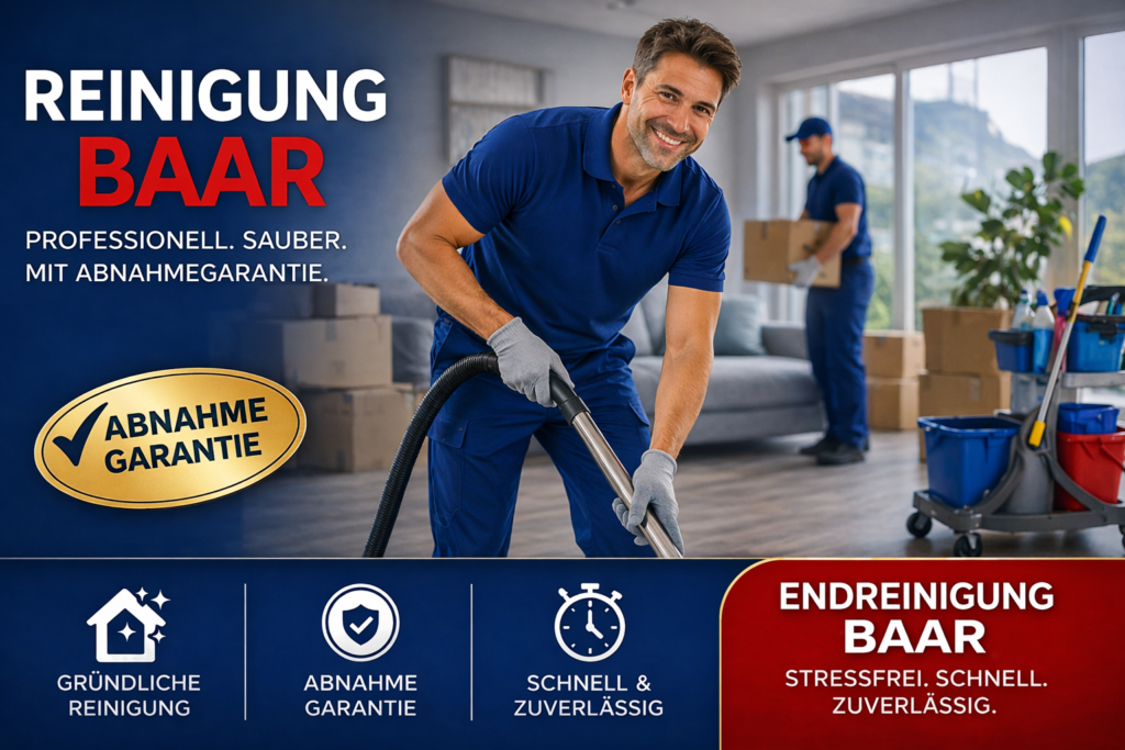 Endreinigung Baar mit Abnahmegarantie – Umzugsreinigung vom Profi