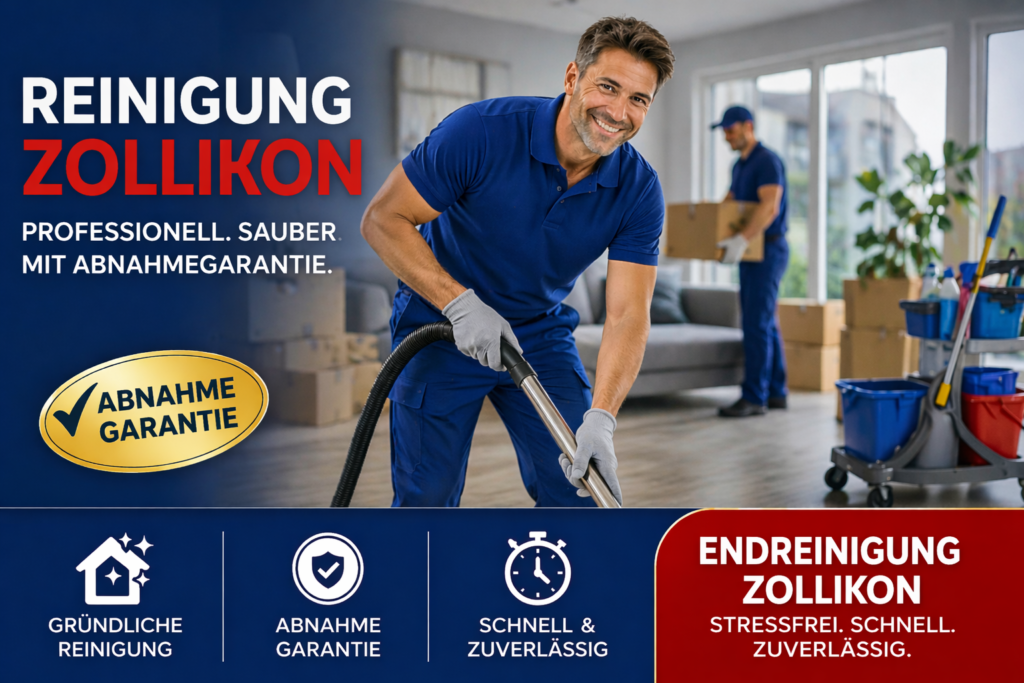 Endreinigung Zollikon mit Abnahmegarantie – Umzugsreinigung vom Profi